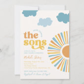 ここ来ザソンズツインボーイ赤ちゃんシャワー招待状 招待状 (正面)