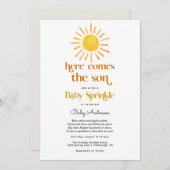 ここ来ザソンボーイベビー振りかける招待状 招待状 (正面/裏面)