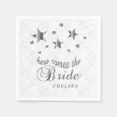 ここ来ザブライド – シルバースターズナプキンス スタンダードカクテルナプキン (正面)