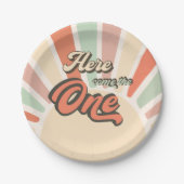 ここ来ザワンサンシャインレトロ誕生日パーティー ペーパープレート (正面)