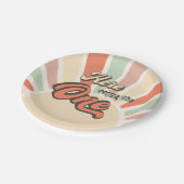 ここ来ザワンサンシャインレトロ誕生日パーティー ペーパープレート (アングル)