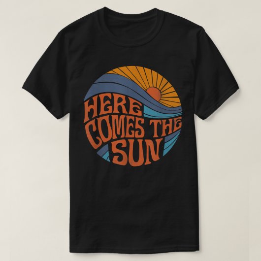 ここ来ザ太陽ヴィンテージレトロ60年代サーフサム Tシャツ (デザイン正面)