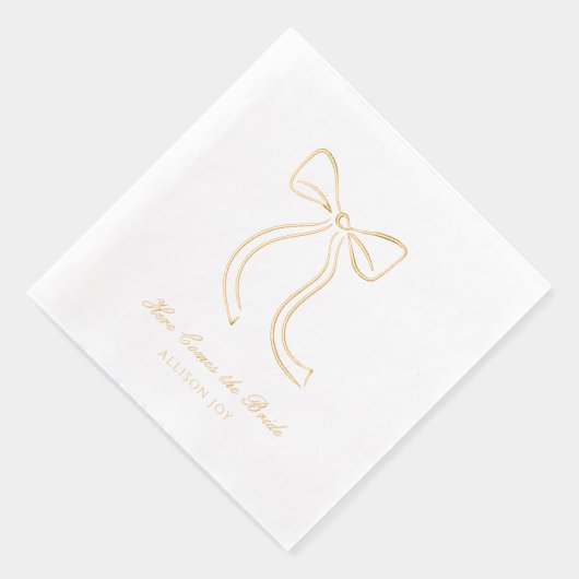 ここ来ザ新婦カスタムボウゴールドフォイルナプキンス 箔ナプキン (右)