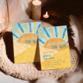 ここ来ソンサンシャインブルーイエローベイビーシャワー 招待状