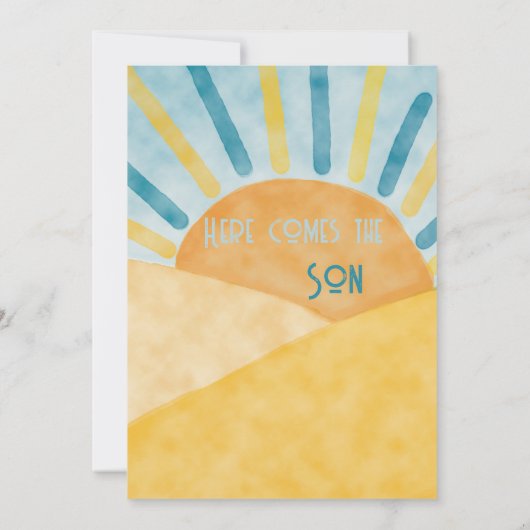 ここ来ソンサンシャインブルーレイボーイベビーシャワー 招待状 (裏面)