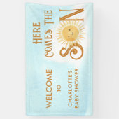 ここ来青空の赤ちゃんシャワー歓迎 横断幕 (縦)