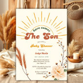 ここ来The Son Sunshine Boho Boy Baby Shower 招待状