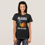 ここ私たち来火星青少年宇宙ティーズ赤火星惑星 Tシャツ (正面フル)