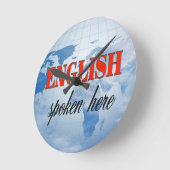 ここ話の曇り地球 ラウンド壁時計 (傾斜)