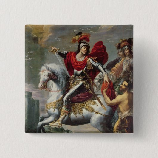 こじきと彼のマントを共有するセントマーチン 缶バッジ (正面)