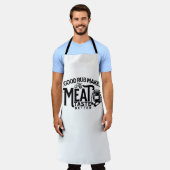 こすり良いと肉の味が良くなる エプロン (着用した状態)