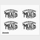 こすり良いと肉の味が良くなる 長方形シール (シート)