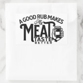 こすり良いと肉の味が良くなる 長方形シール (バッグ)