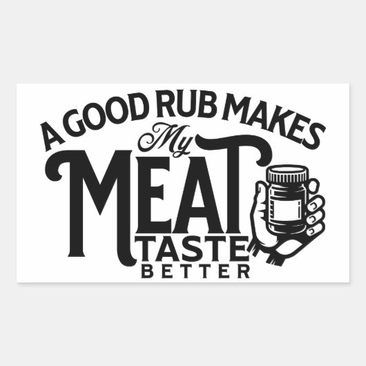 こすり良いと肉の味が良くなる 長方形シール (正面)