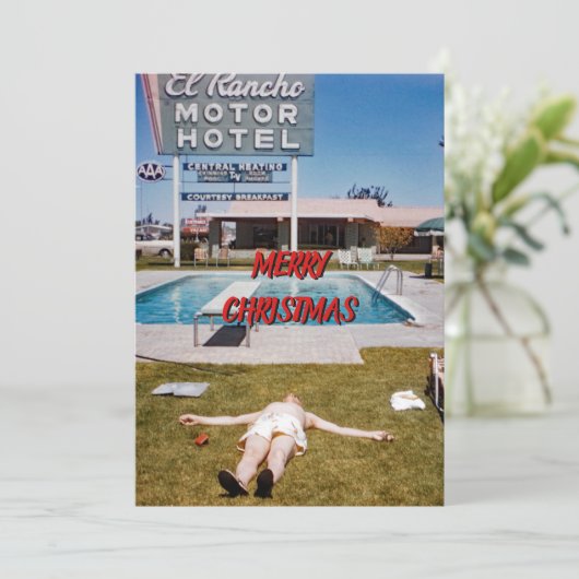 こすり込め！1950年代の晴れた面白いレトロフォトグラフ シーズンカード (スタンド正面)