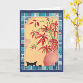 こそこそする人… 挨拶 カード (黄色い花)