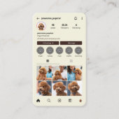 こちらがインスタグラムのプロフィール ドッグインフルエンサー ベージュのQRコードです 名刺 (正面)