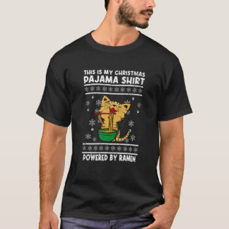こちらがクリスマスのパジャマの醜いサンタ猫 Tシャツ