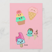 こちらがスイーツのヒント！ アイスクリームの誕生日招待状 招待状 (裏面)
