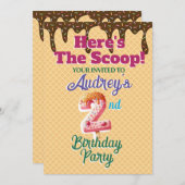 こちらがスーパーなワッフルコーン招待状 招待状 (正面/裏面)