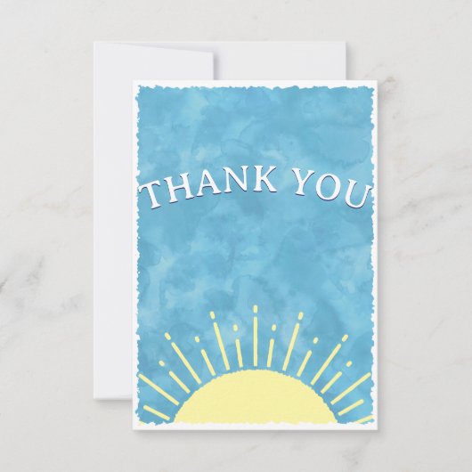 こちらが息子よ ウォーターカラー ベイビー シャワー カスタム サンキューカード (正面)