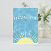 こちらが息子よ ウォーターカラー ベビーシャワー カスタム サンキューカード (スタンド正面)