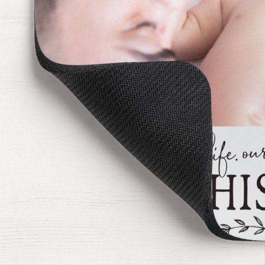 こちらが私たち |父モダンの日の家族写真 マウスパッド (コーナー)