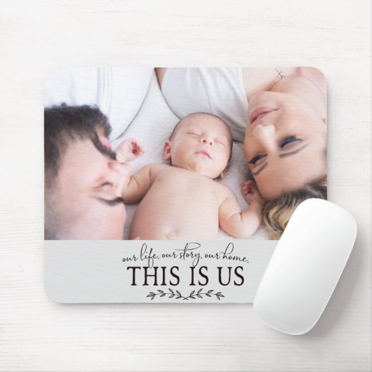 こちらが私たち |父モダンの日の家族写真 マウスパッド (マウス)