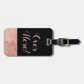 こちらにばら色の金ゴールド及び黒くフェイクなホイルの荷物のラベル ラゲッジタグ (正面横)