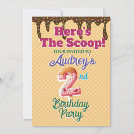 こちらのワッフルコーン招待状が特別なバースデーにぴったり！ 招待状