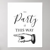 こちらの方向を示す指さし看板 ポスター (正面)