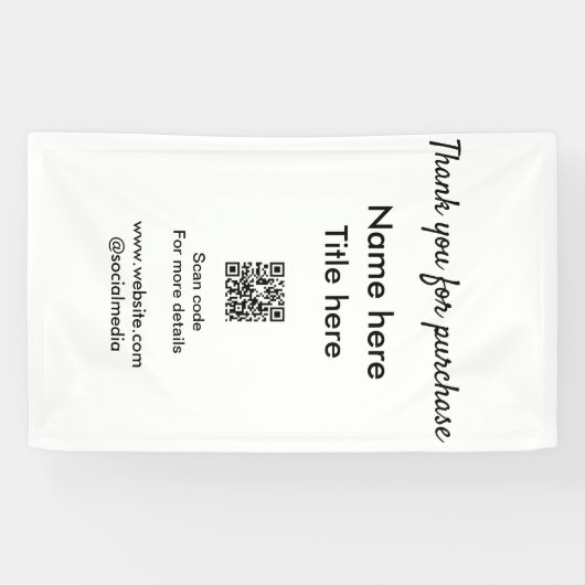 こちらのQRコードをスキャンして購入の確認をお願いします 名前とタイトルはこちら 横断幕 (横)