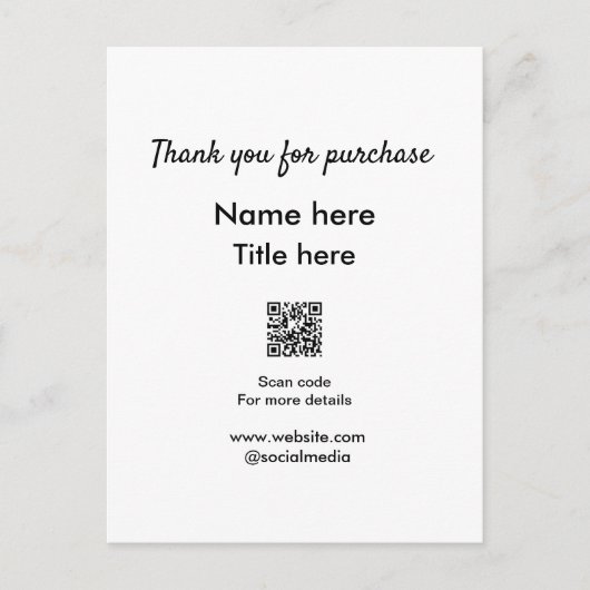 こちらのQRコードをスキャンして購入名とタイトルを入力してください ポストカード (正面)