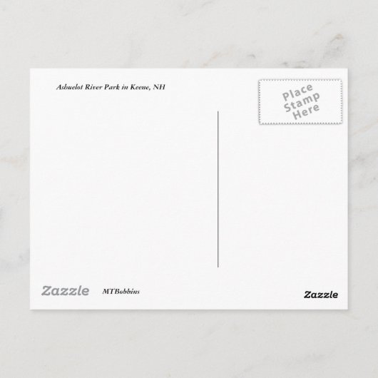 こちらはキーン – アシュエロリバーパーク ポストカード (裏面)