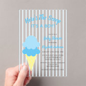 こちらはスクープのアイスクリーム夏のベビーシャワー アクリル招待状 (インサイチュ (ポータブル))