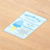 こちらはスクープのアイスクリーム夏のベビーシャワー アクリル招待状 (レイダウン)