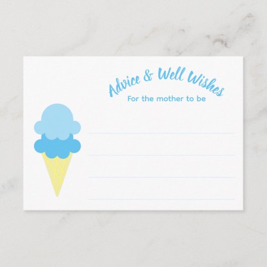 こちらはスクープのアイスクリーム夏のベビーシャワー アドバイスカード (正面)