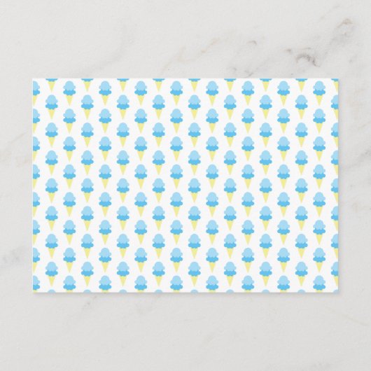 こちらはスクープのアイスクリーム夏のベビーシャワー アドバイスカード (裏面)