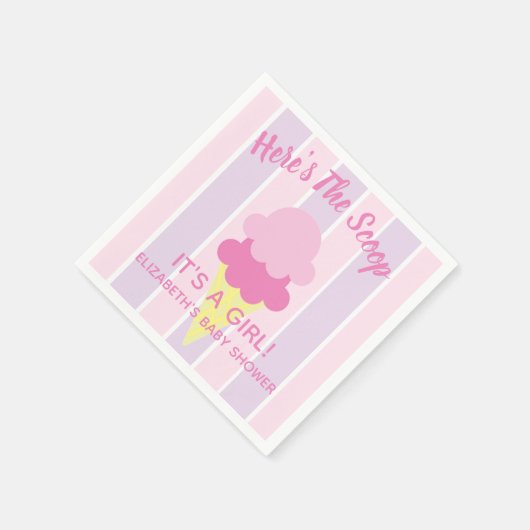 こちらはスクープのアイスクリーム夏のベビーシャワー スタンダードカクテルナプキン (角)