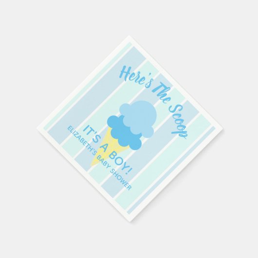 こちらはスクープのアイスクリーム夏のベビーシャワー スタンダードカクテルナプキン (角)