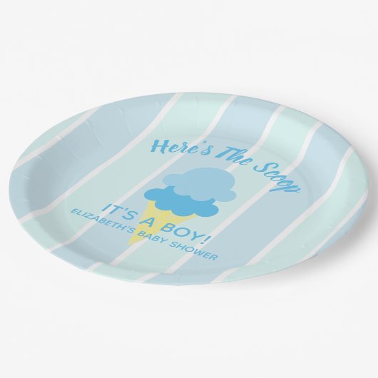 こちらはスクープのアイスクリーム夏のベビーシャワー ペーパープレート (アングル)