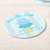 こちらはスクープのアイスクリーム夏のベビーシャワー ラウンドペーパーコースター (アングル)