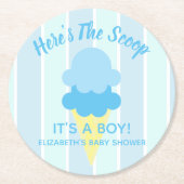 こちらはスクープのアイスクリーム夏のベビーシャワー ラウンドペーパーコースター (正面)