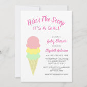 こちらはスクープのアイスクリーム夏のベビーシャワー 招待状 (正面)