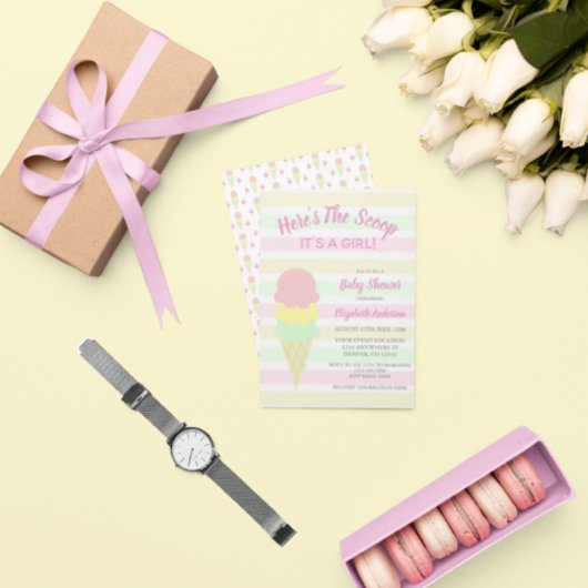 こちらはスクープのアイスクリーム夏のベビーシャワー 招待状