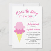 こちらはスクープのアイスクリーム夏のベビーシャワー 招待状 (正面)