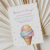 こちらはスクープパステルカラーアイスクリーム誕生日 招待状
