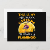 こちらは私の人間コスプレ衣装で、本当にフラミンゴ ハロウィンです シーズンポストカード (正面/裏面)