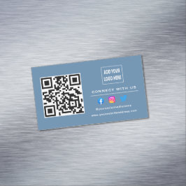 こちらをスキャンしてつながってください ダスティーブルー フォロー QRコード マグネット名刺
