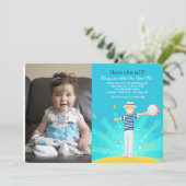 こちら誕生日少年または少女の写真招待状 招待状 (スタンド正面)